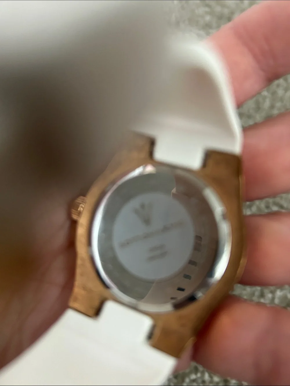 Italina Rose Gold and White Silicone Sport Watch